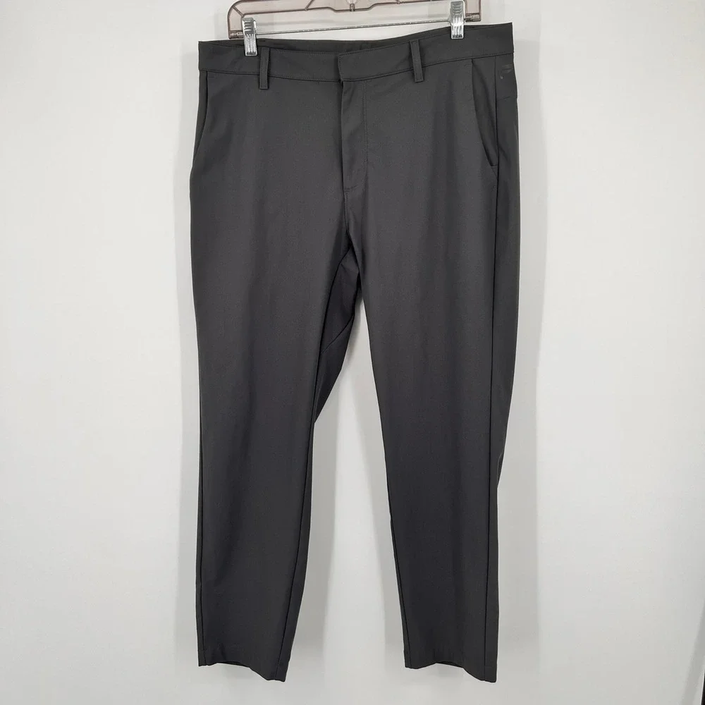 Fabletics Mens The Only Pant Onyx Gray Tapered Performance Trousers 35x28.5
